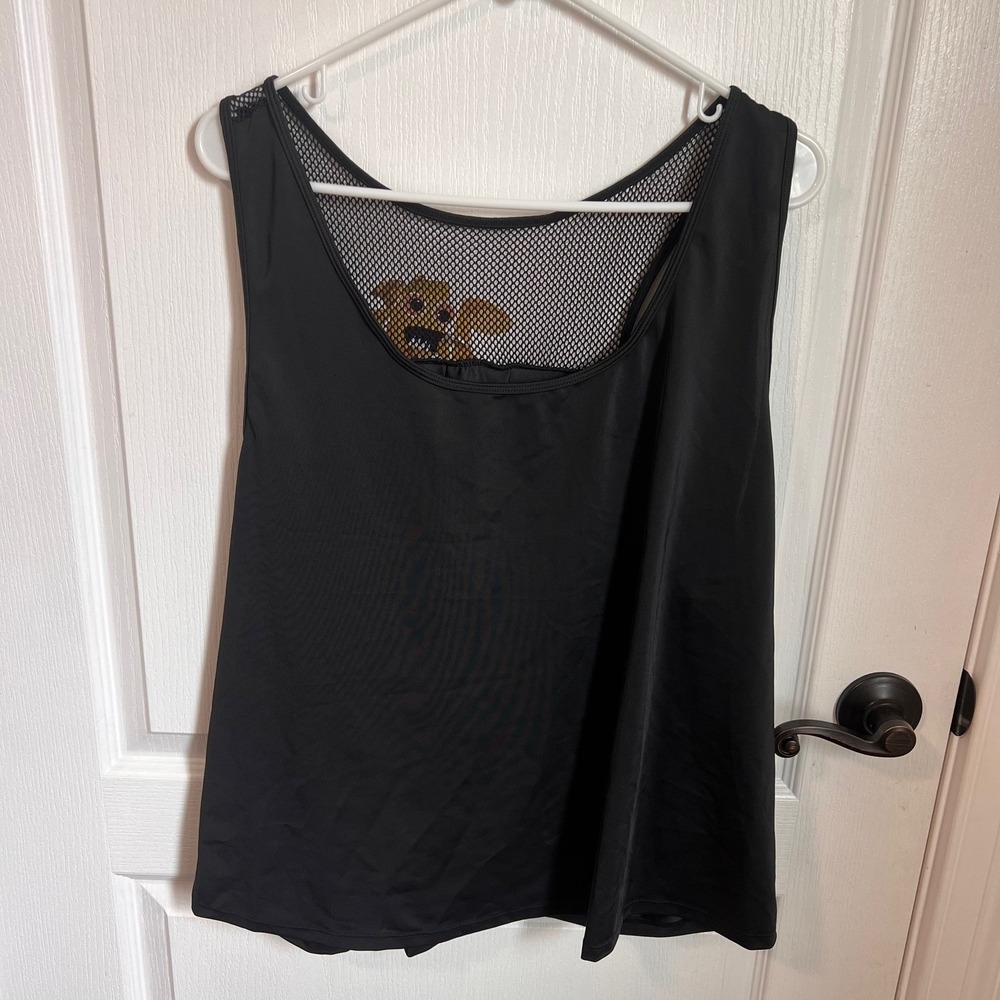 NIeyook Womens Tank Top Mesh Racer Back Style Flowy Plus Size‎ 16 Black NWT